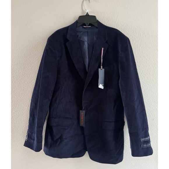 Tommy Hilfiger Mens Modern Fit Blue Corduroy Sport Coat Blazer soft Jacket 40R - Picture 5 of 13